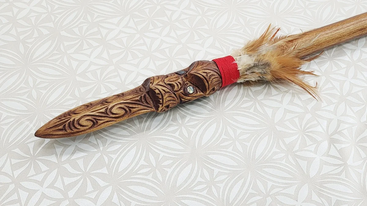 Full Size Maori Wooden Taiaha with Carved Shaft and Head - WM978