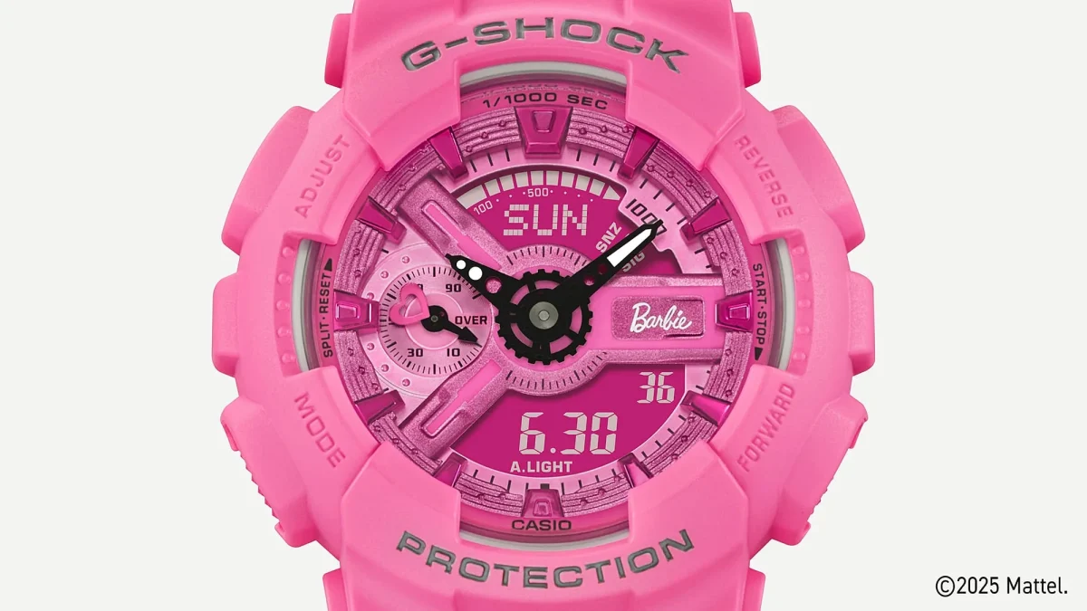 G-Shock Barbie Collaboration Series Mid-Size Dual Time 200M WR Pink Dial, Case & Resin Band - GMAS110BE-4A