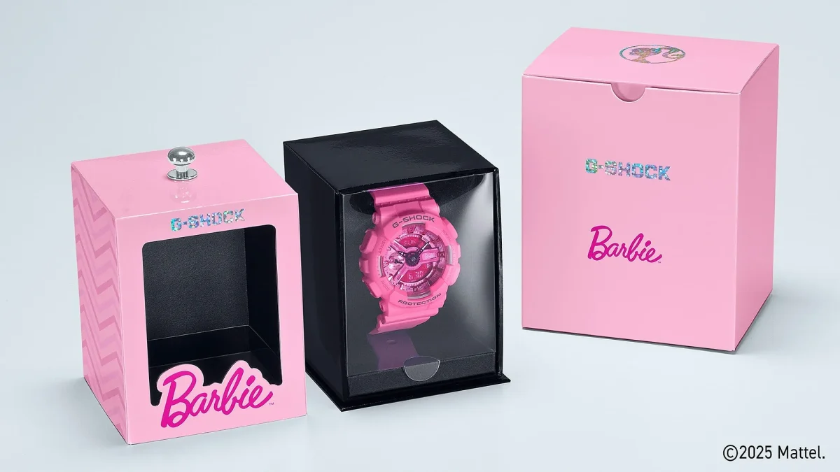 G-Shock Barbie Collaboration Series Mid-Size Dual Time 200M WR Pink Dial, Case & Resin Band - GMAS110BE-4A