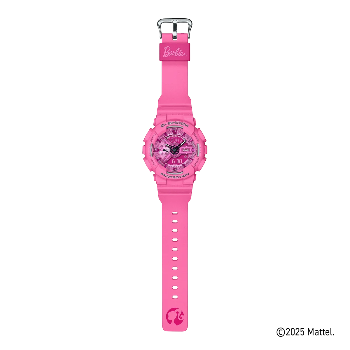 G-Shock Barbie Collaboration Series Mid-Size Dual Time 200M WR Pink Dial, Case & Resin Band - GMAS110BE-4A