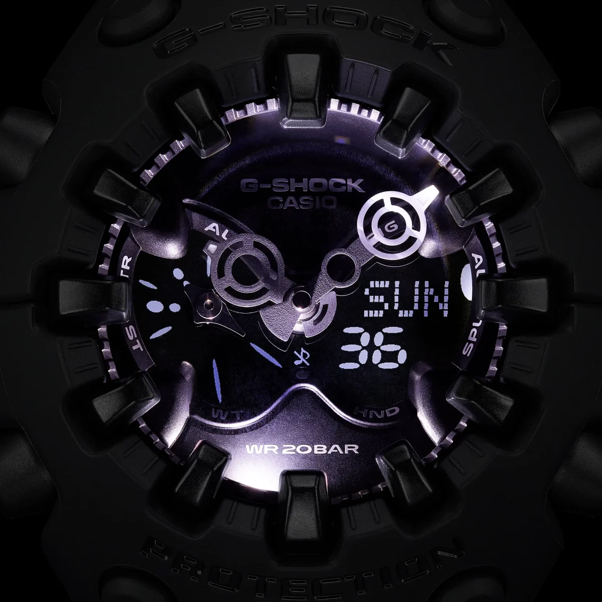 G-Shock Big Case Duel Time Black Case & Band 200m WR - GAV01-1A
