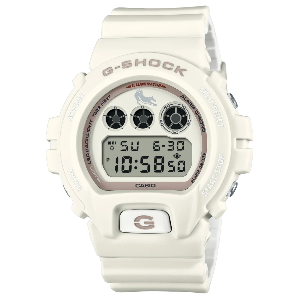 G-Shock Digi Shiba Inc Lovers! 200M WR White Face & Resin Band - DW6900SHB-7D