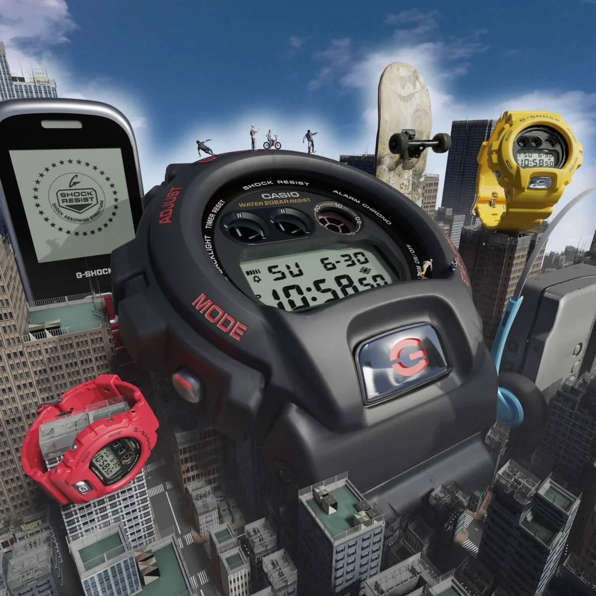 G-Shock Digital 6900 Series 30 Year Anniversary Red Case & Band, 200M WR - DW6900TR-4D