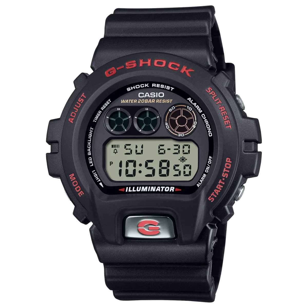 G-Shock Digital 6900 Series 30 Year Anniversary Black Case & Band, 200M WR - DW6900TR-1D