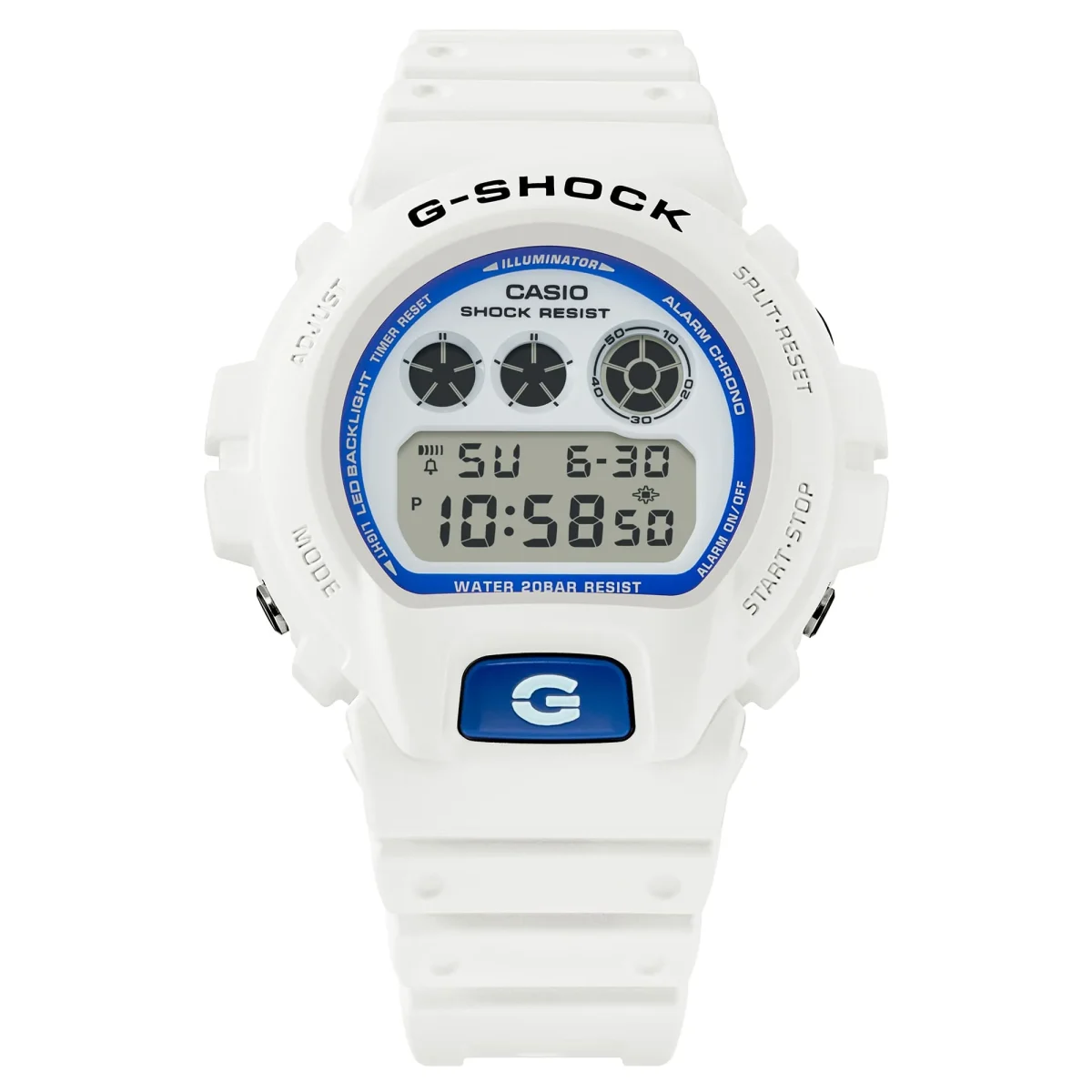 G-Shock Digital "Sea of Star Glow" 200M WR, White Dial, White Case & Resin Band - DW6900HDS-7D