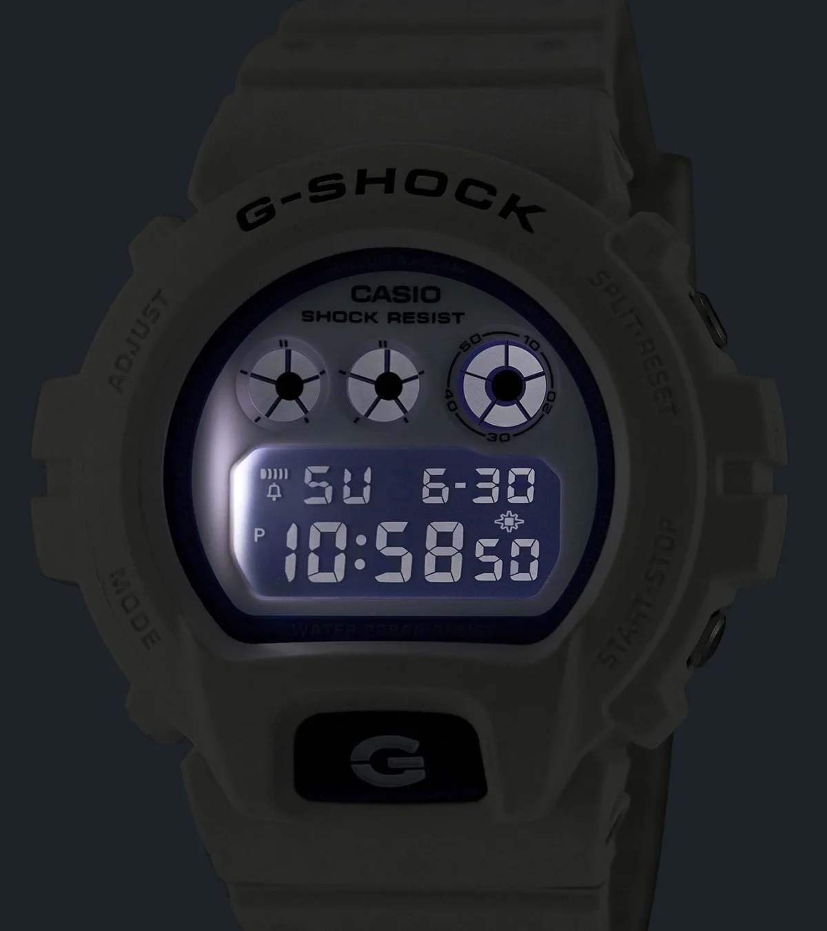 G-Shock Digital "Sea of Star Glow" 200M WR, White Dial, White Case & Resin Band - DW6900HDS-7D