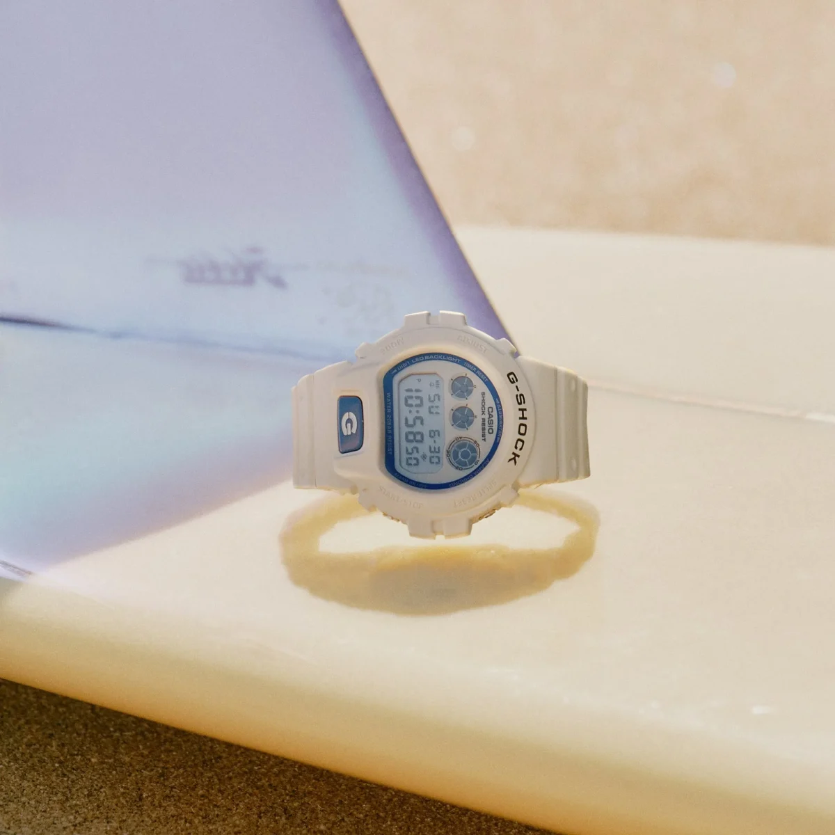G-Shock Digital "Sea of Star Glow" 200M WR, White Dial, White Case & Resin Band - DW6900HDS-7D