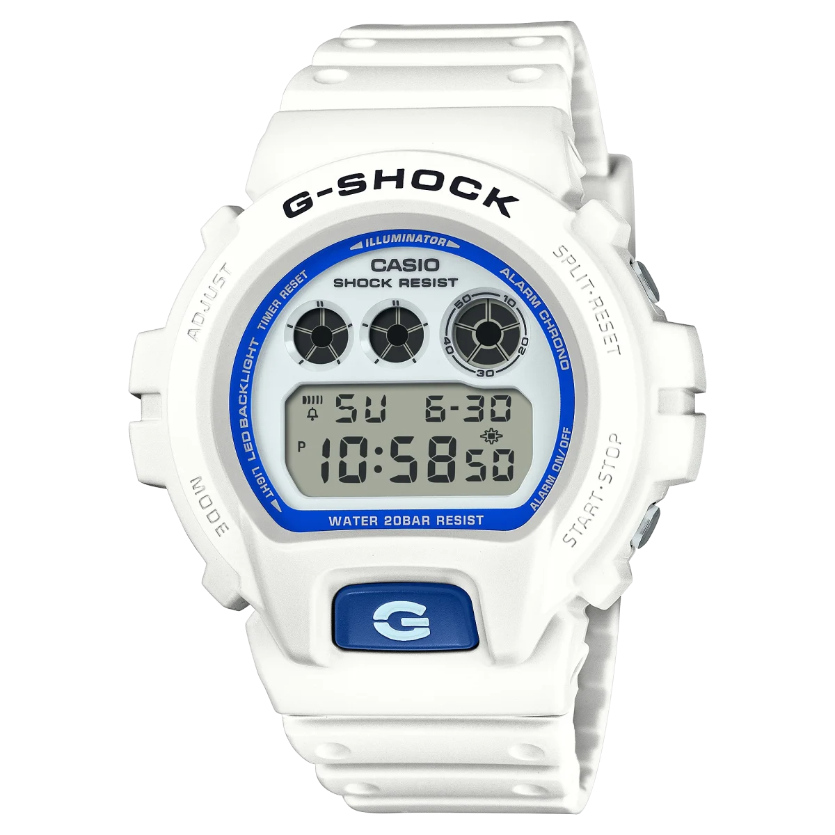 G-Shock Digital "Sea of Star Glow" 200M WR, White Dial, White Case & Resin Band - DW6900HDS-7D