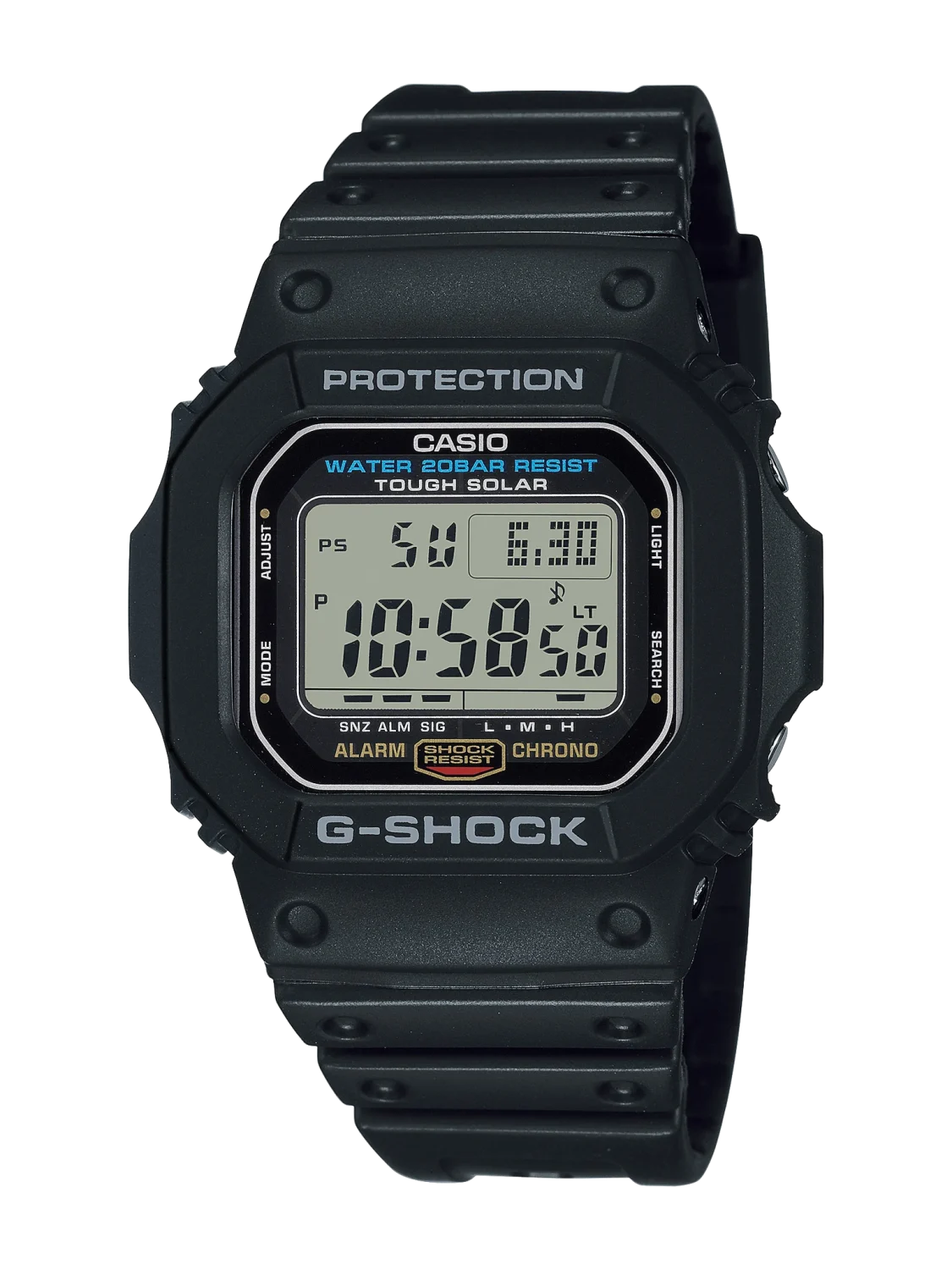 G-Shock Digital Solar Powered 200M WR Black Resin Band - G5600UE-1D