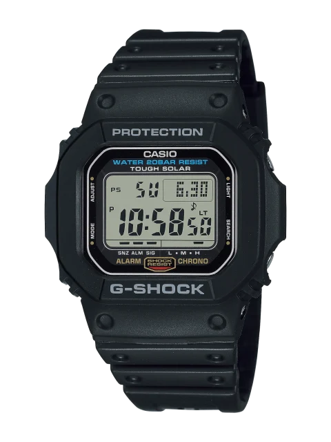 G-Shock Digital Solar Powered 200M WR Black Resin Band - G5600UE-1D