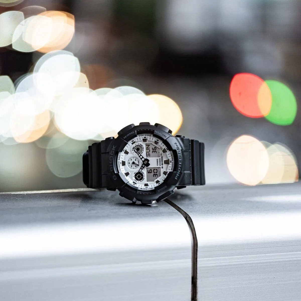 G-Shock Duo Black & White 200M WR Black Resin Band - GA-100WD-1A