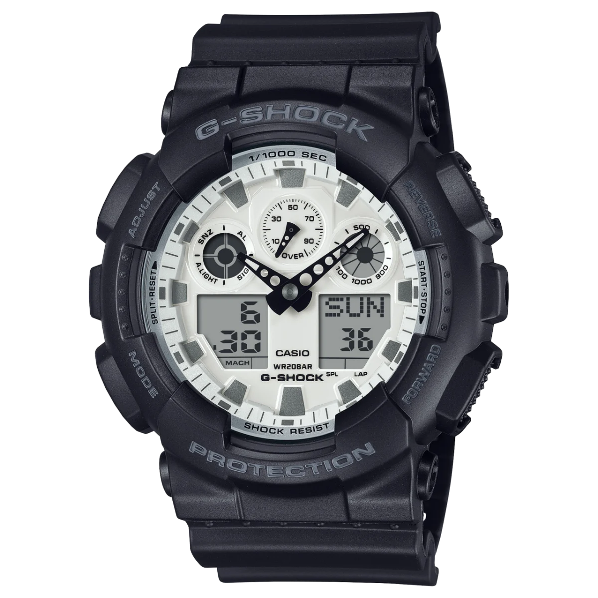 G-Shock Duo Black & White 200M WR Black Resin Band - GA-100WD-1A
