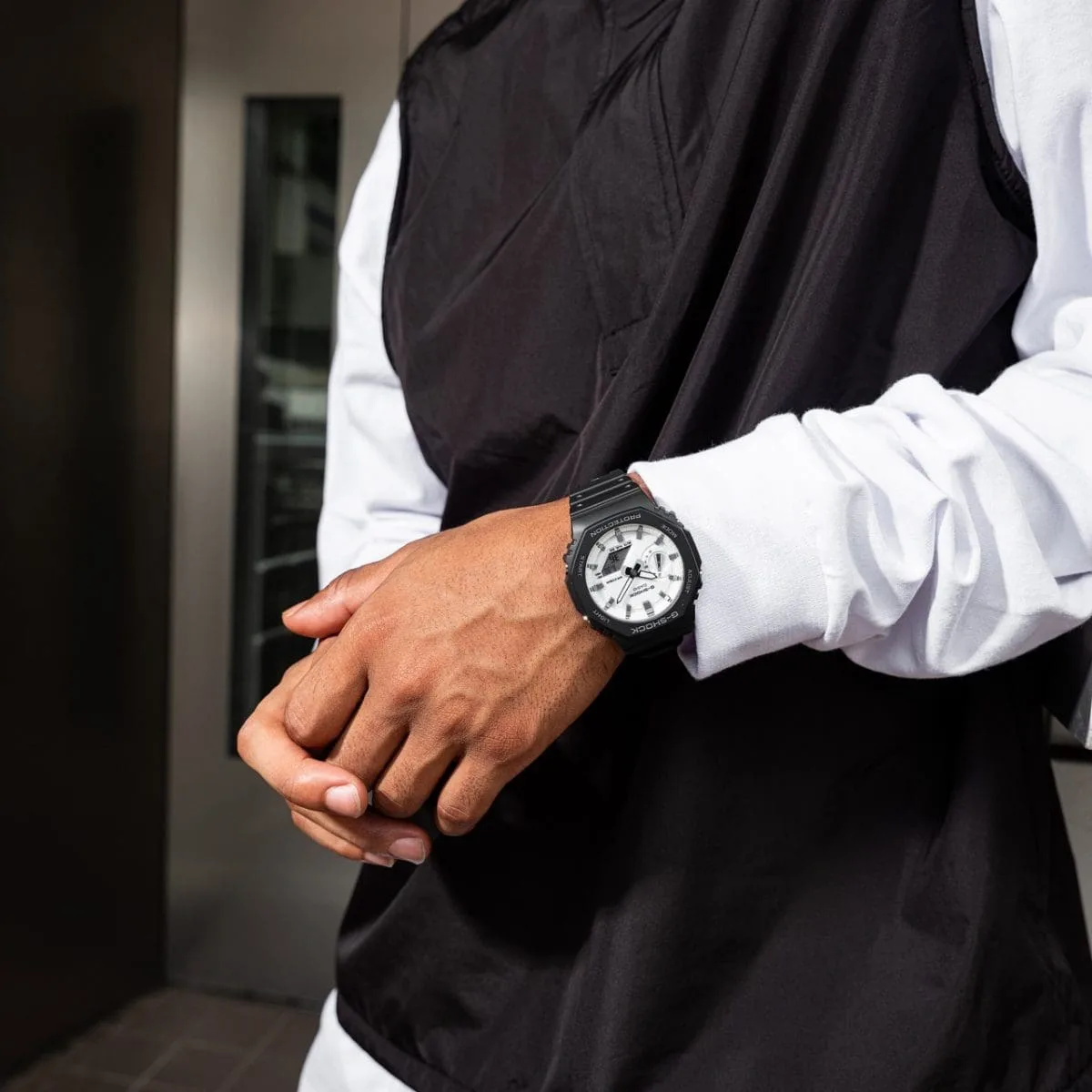 G-Shock Duo Black & White 200M WR Black Resin Band - GA2100WD-1A