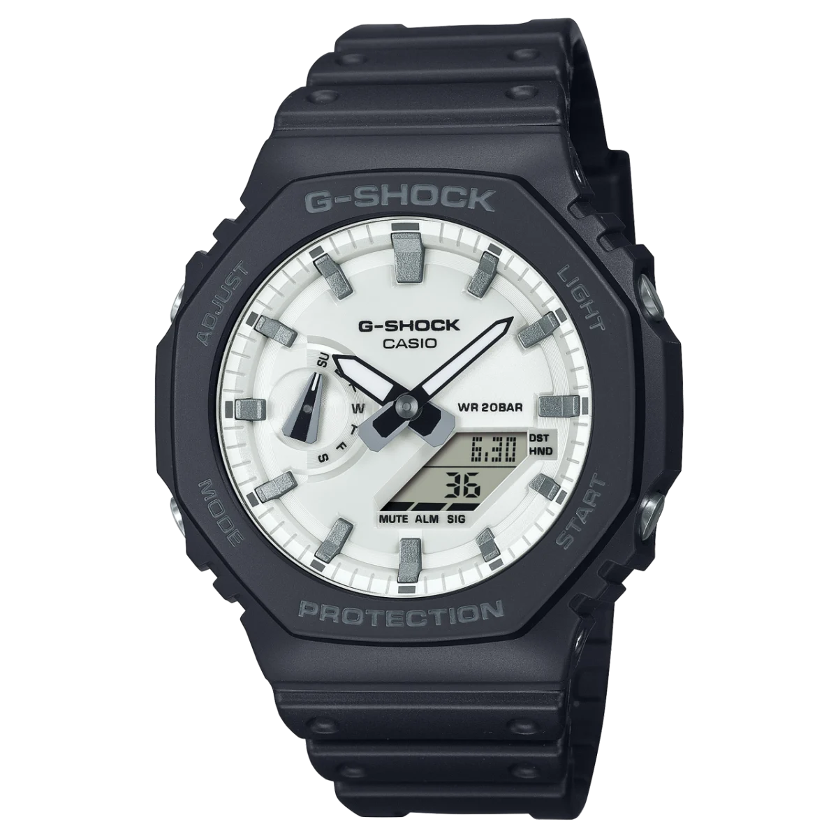 G-Shock Duo Black & White 200M WR Black Resin Band - GA2100WD-1A