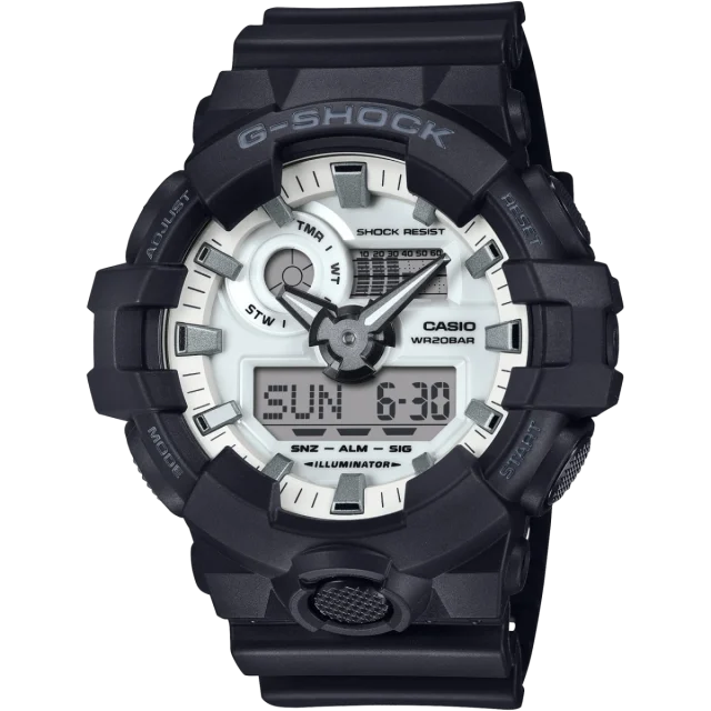 G-Shock Duo Black & White 200M WR Black Resin Band - GA700WD-1A