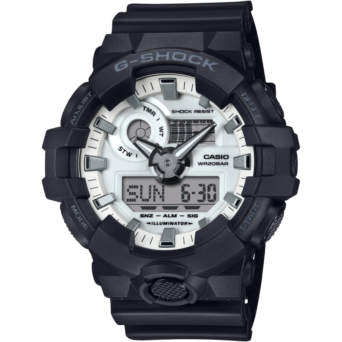 G-Shock Duo Black & White 200M WR Black Resin Band - GA700WD-1A