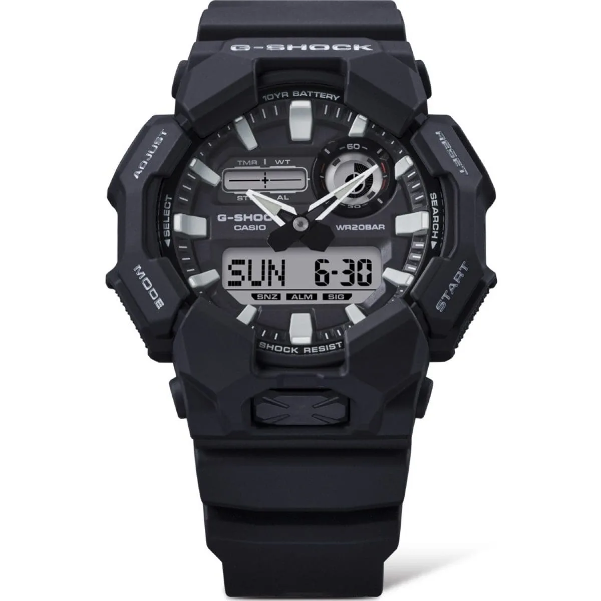 G-Shock Duo Rugged 200M WR Black Case & Resin Band - GA-010-1A