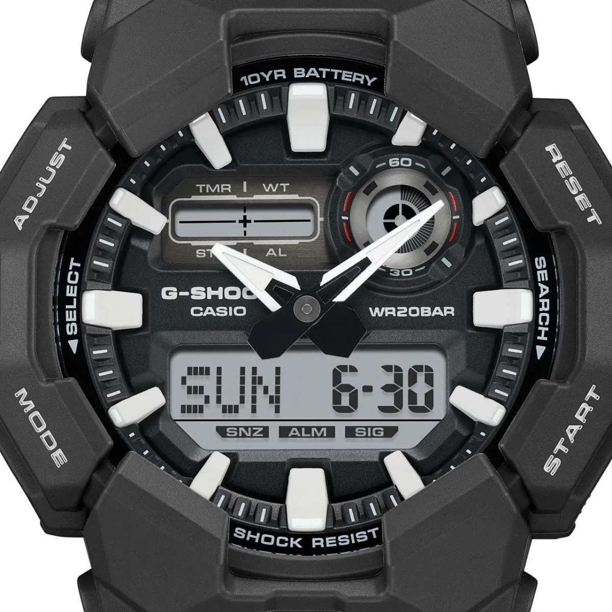 G-Shock Duo Rugged 200M WR Black Case & Resin Band - GA-010-1A