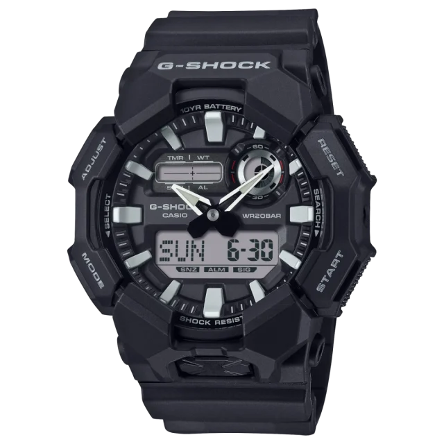 G-Shock Duo Rugged 200M WR Black Case & Resin Band - GA-010-1A