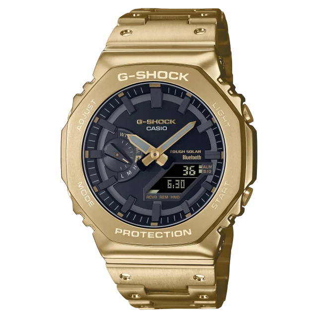 G-Shock Full Metal Solar Powered Black Dial Gold Tone Case & Band - GMB2100GD-9A