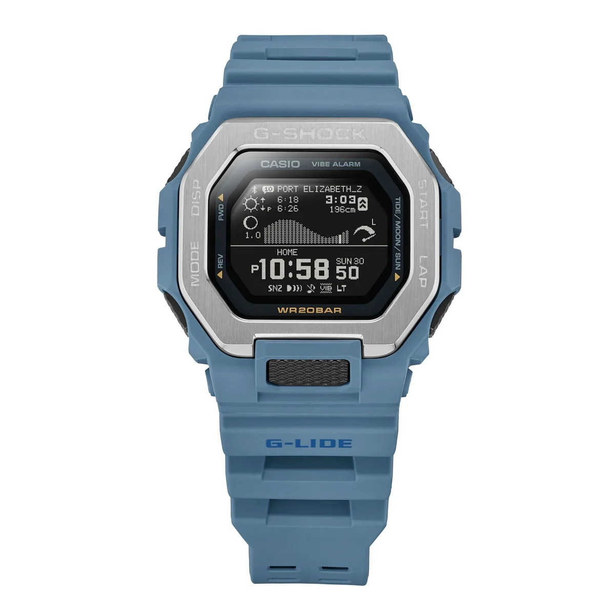 G-Shock G-Lide 200M WR Tide & Moon Graph Bluetooth Connection Watch - GBX100-2A