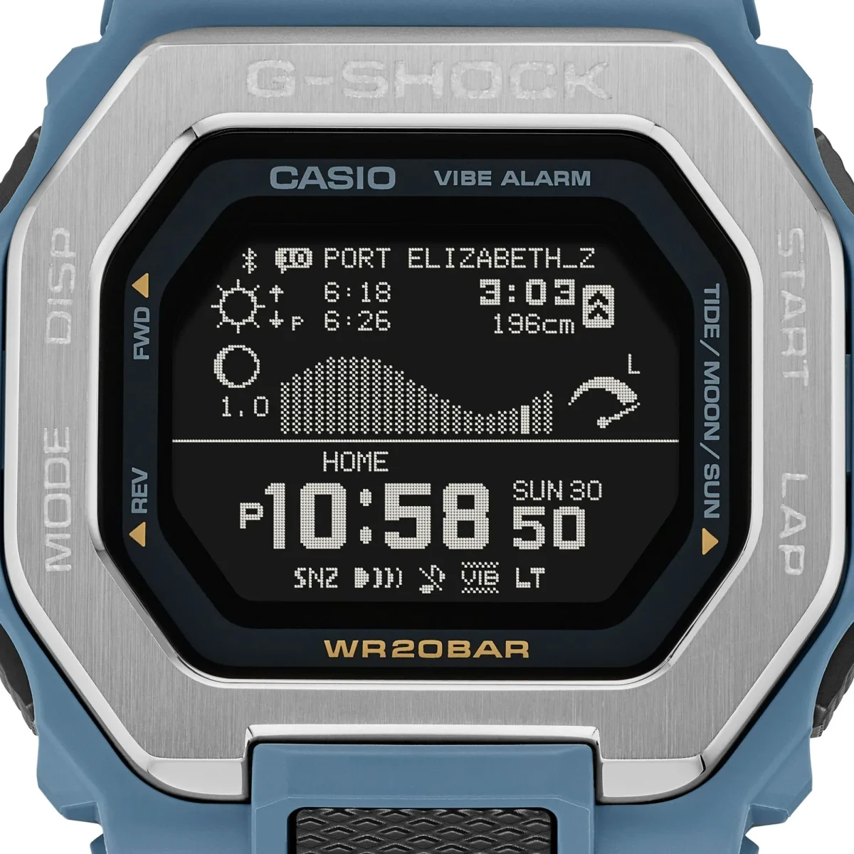G-Shock G-Lide 200M WR Tide & Moon Graph Bluetooth Connection Watch - GBX100-2A