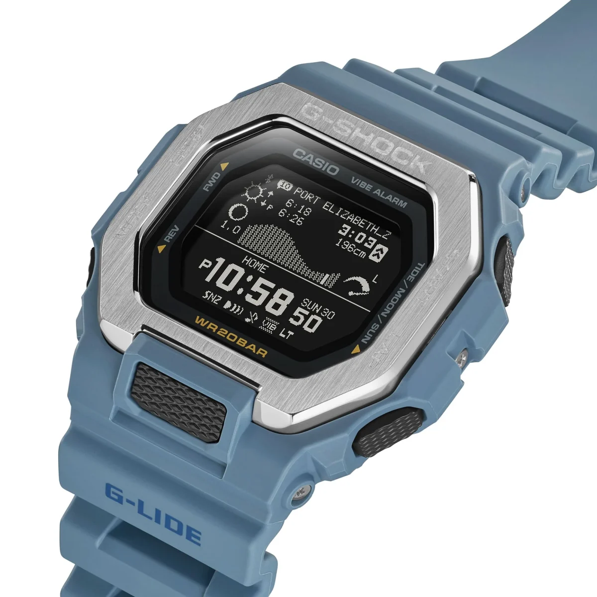 G-Shock G-Lide 200M WR Tide & Moon Graph Bluetooth Connection Watch - GBX100-2A