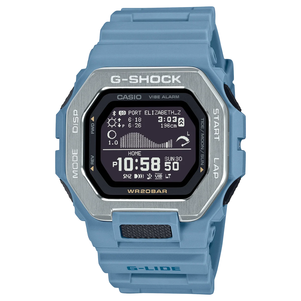 G-Shock G-Lide 200M WR Tide & Moon Graph Bluetooth Connection Watch - GBX100-2A