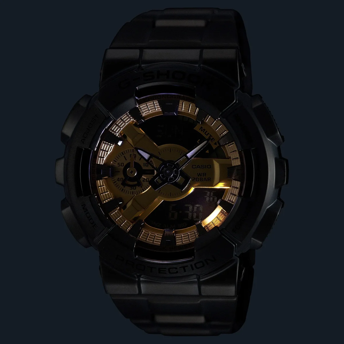 G-Shock G-Steel Duel Time, Gold Dial, Black IP Stainless Steel Case & Band 200M WR - GM110BD-1A9