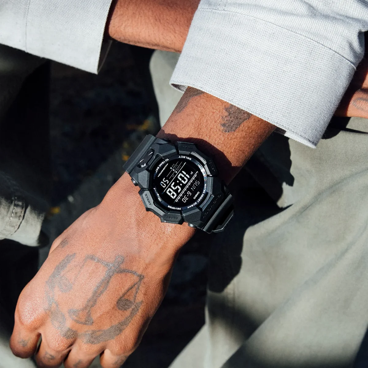 G-Shock GD010-1A1 Men's Black Digital Watch | 10-Year Battery | Carbon Core Guard