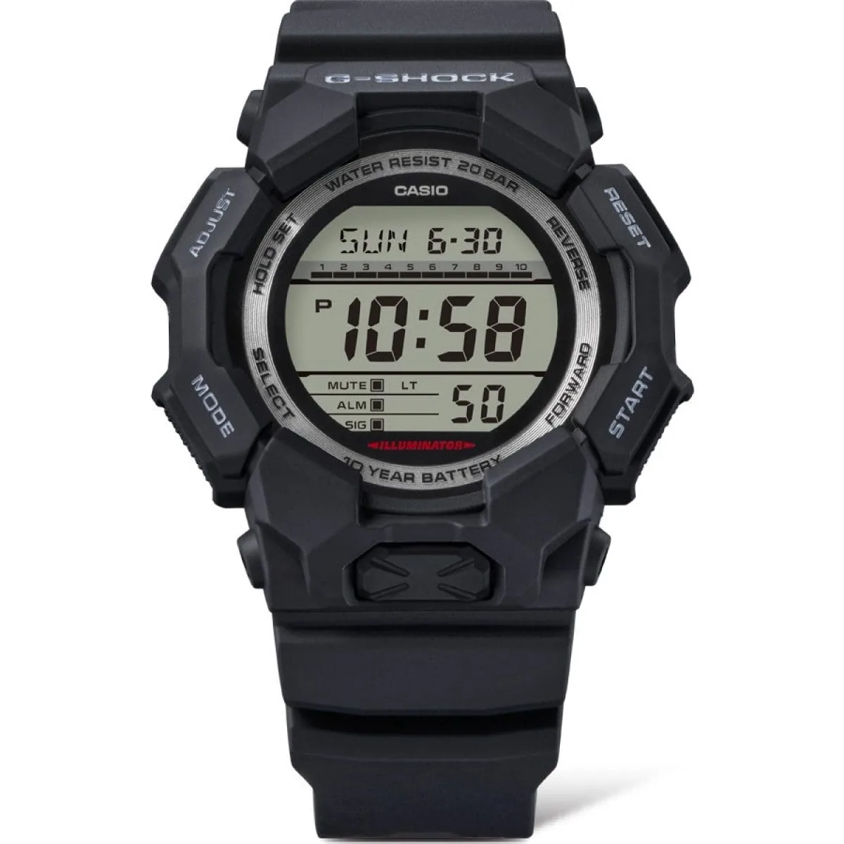 G-Shock GD010-1D Men's Black Digital Watch | 10-Year Battery | Carbon Core Guard