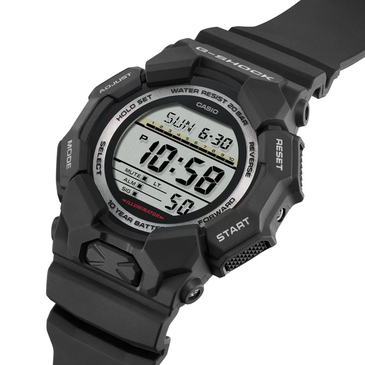 G-Shock GD010-1D Men's Black Digital Watch | 10-Year Battery | Carbon Core Guard