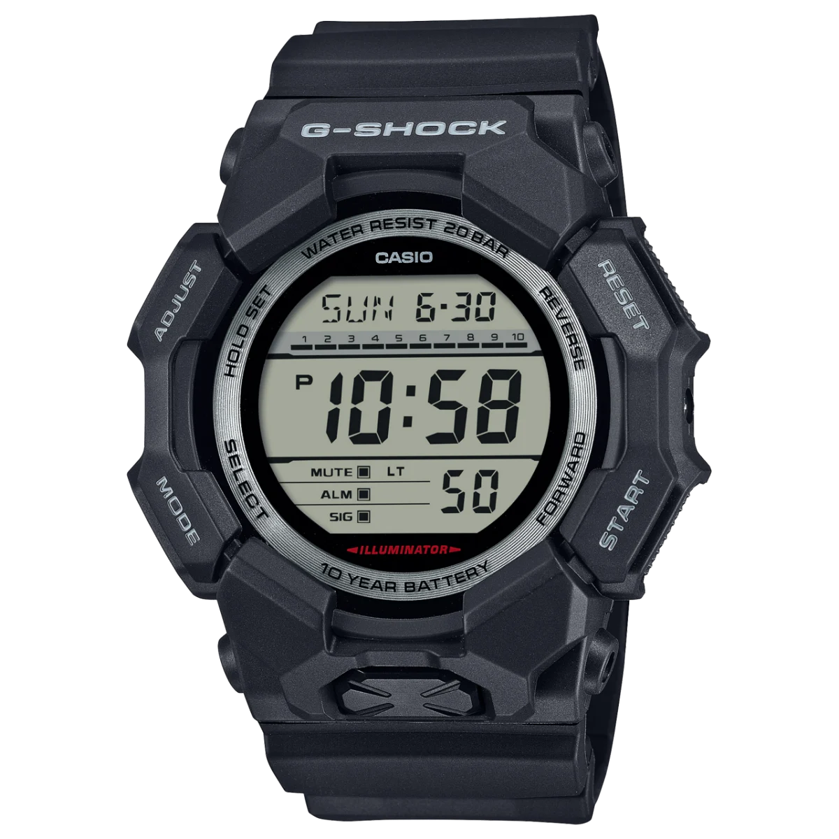 G-Shock GD010-1D Men's Black Digital Watch | 10-Year Battery | Carbon Core Guard