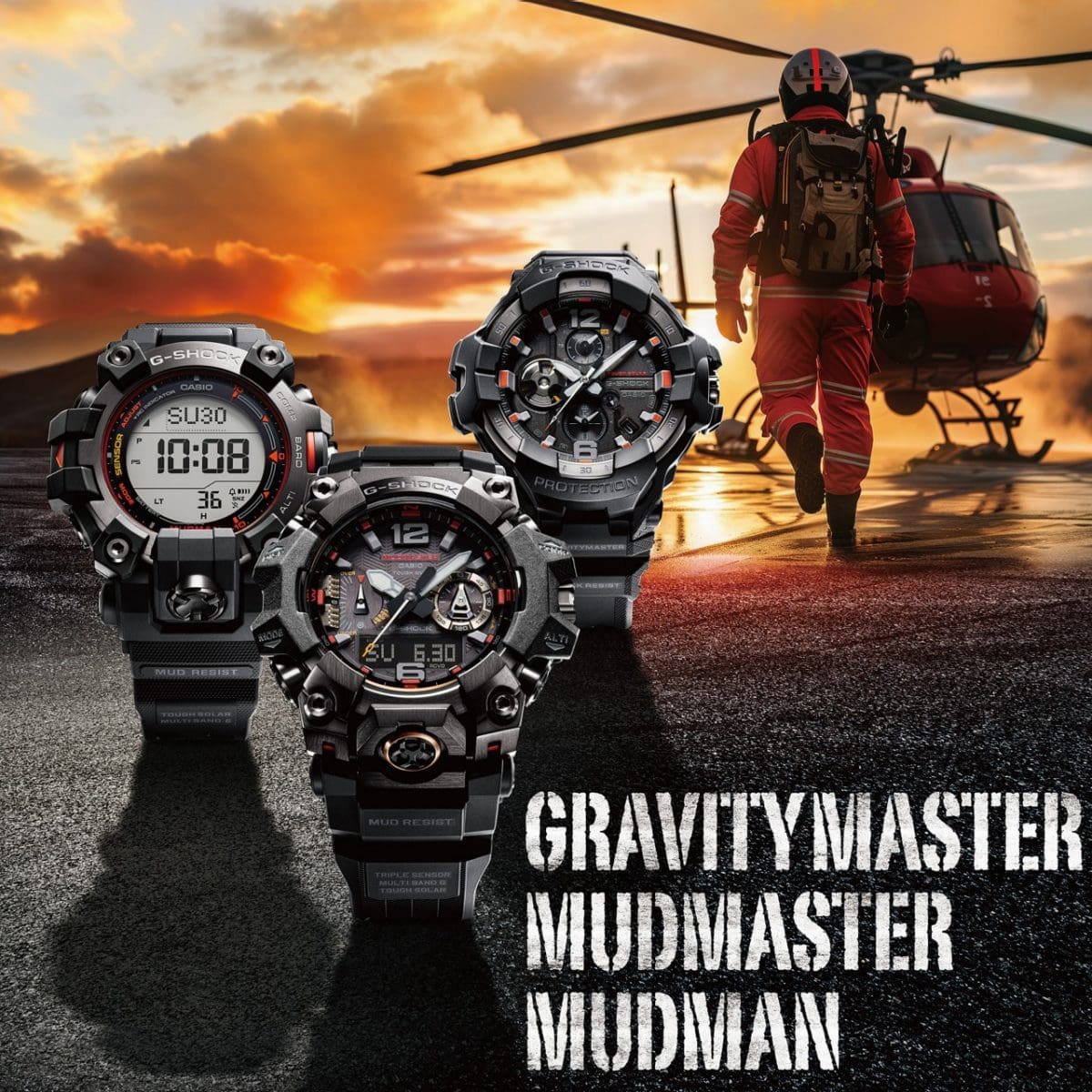G-Shock Master of G Gravity Master Solar Powered Bluetooth 200M WR Watch - GRB300EC-1A