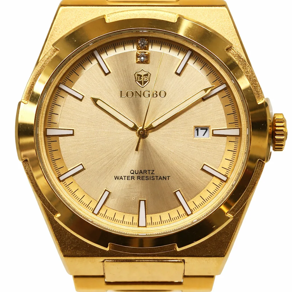 Gents Longbo Gold Tone Watch 83842G – Quartz, Date Display, 40mm