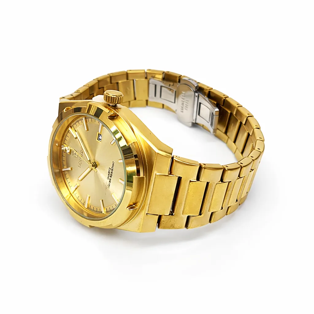 Gents Longbo Gold Tone Watch 83842G – Quartz, Date Display, 40mm