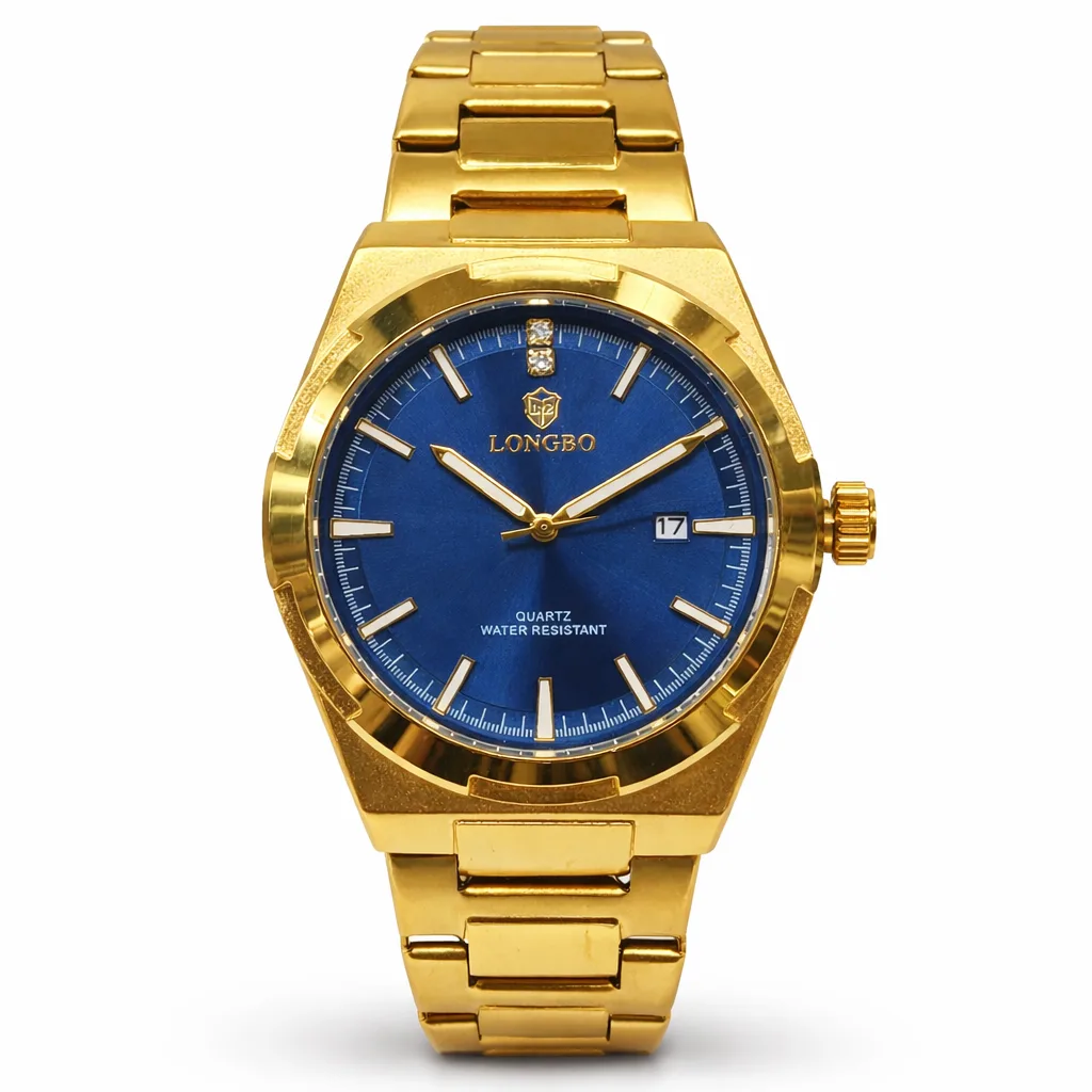 Gents Longbo Gold Tone Watch Blue Dial 40mm – Model 83842GB