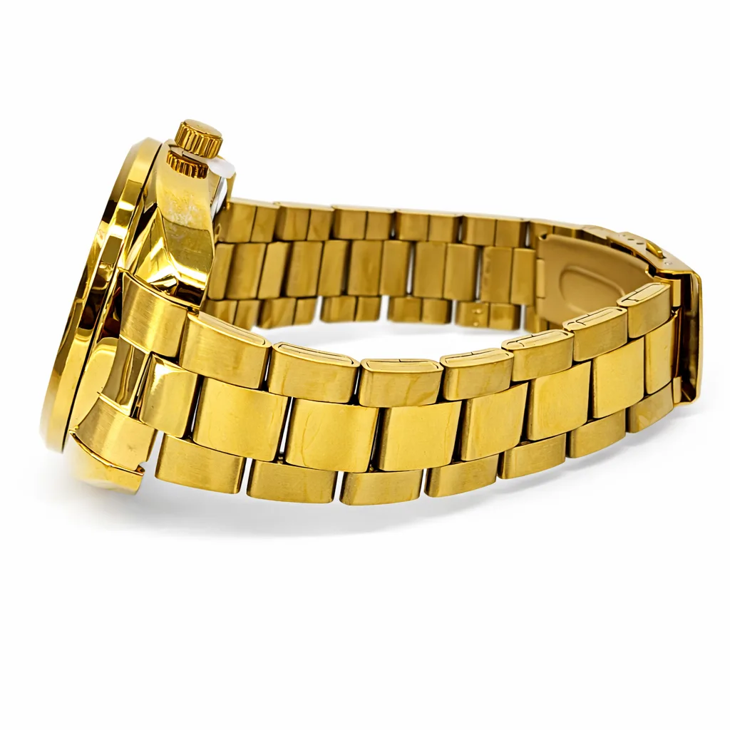 Gents Longbo Gold Watch 44mm – Day Date Quartz Model 83273G