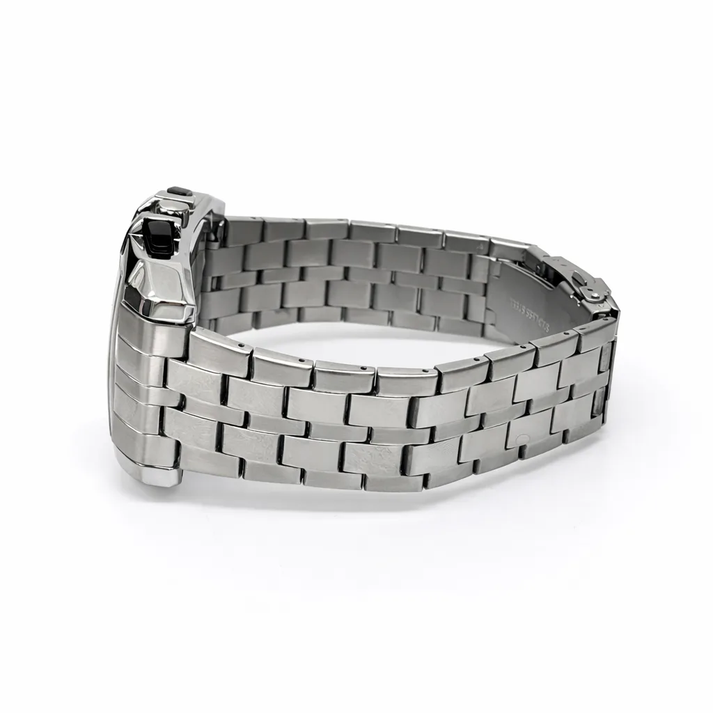 Gents SANDA 5302 Chronograph Watch – White Dial Stainless Steel 44mm