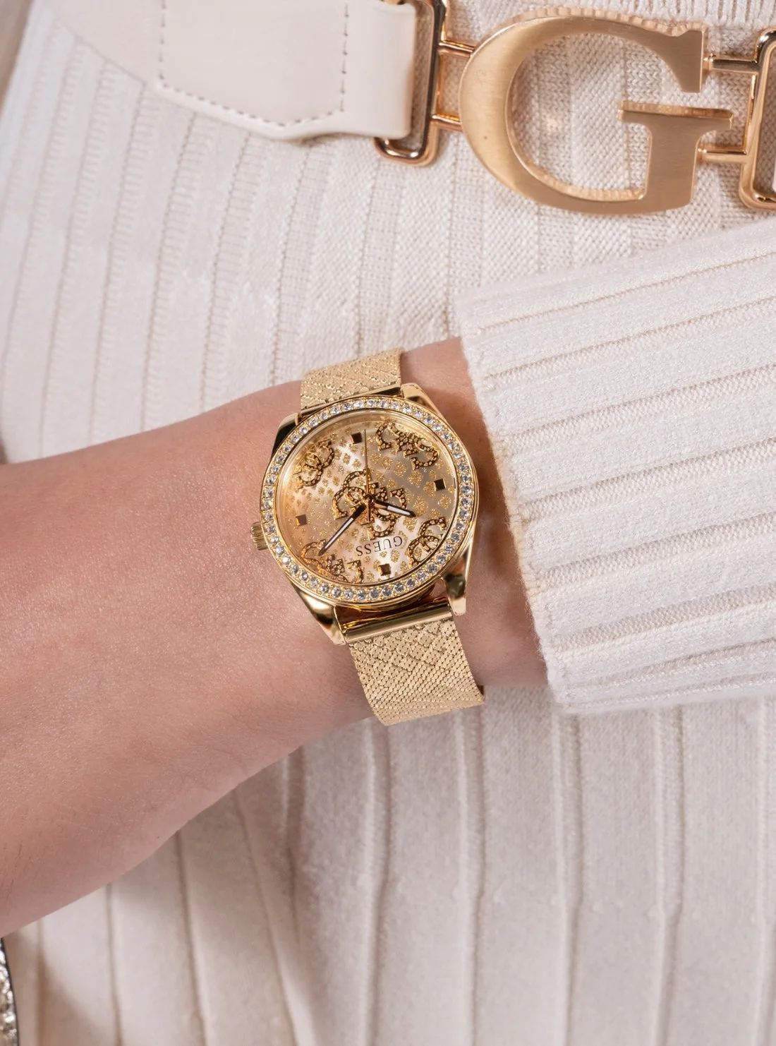 Gold Boa Mesh Watch - GW0748L2