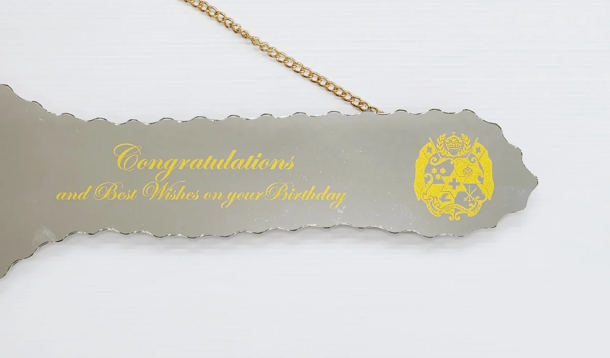 Golden Print Design with Tongan Sila & Tattoo Patterns Mirrored/Glass Photo 21st Birthday Key - SJ2502