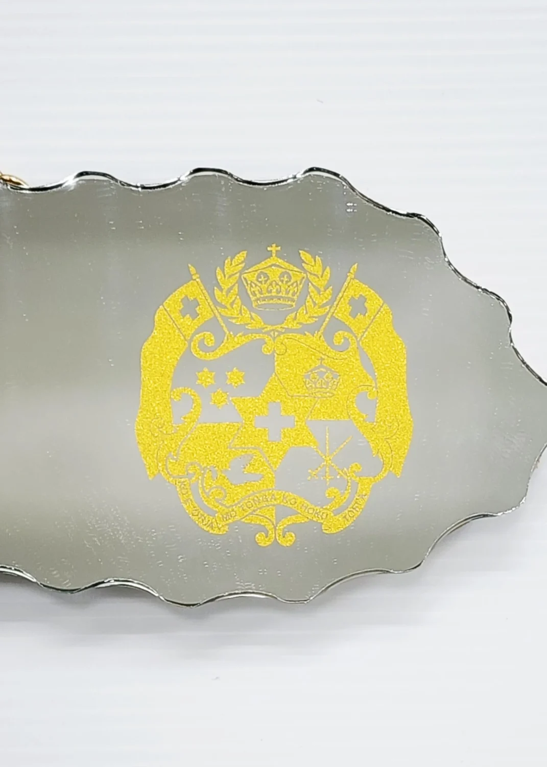 Golden Print Design with Tongan Sila & Tattoo Patterns Mirrored/Glass Photo 21st Birthday Key - SJ2502