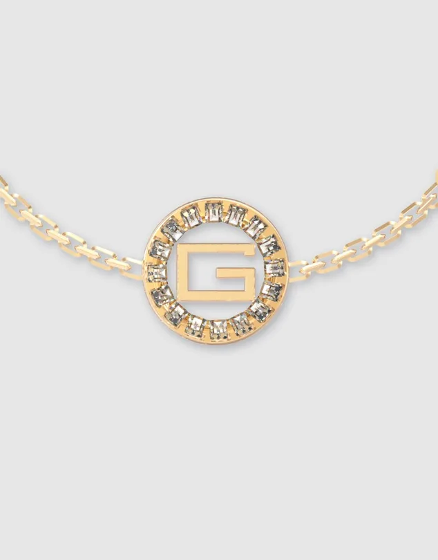 Guess 17mm Baguette Coin Gold Tone Bracelet