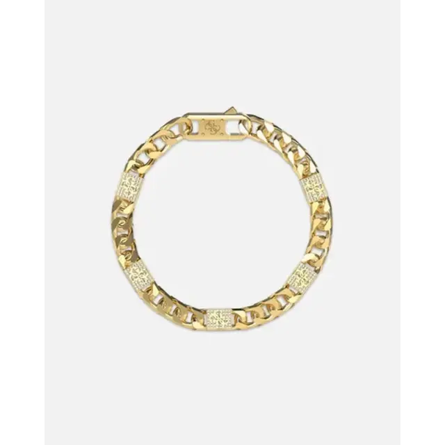 GUESS 4G Frontiers Stainless Steel Bracelet Gold Tone – JUMB06027JWYGL
