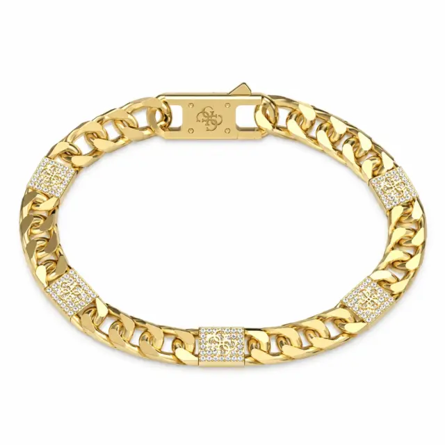 GUESS 4G Frontiers Stainless Steel Bracelet Gold Tone – JUMB06027JWYGL