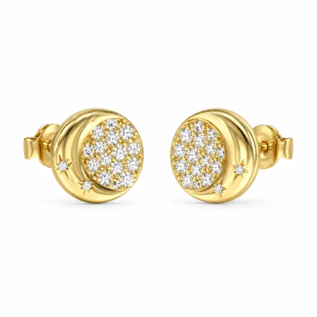 GUESS Aurora Pavé Hoop Earrings 10mm Gold-Tone Stainless Steel – JUBE06240JWYGT/U