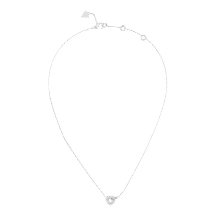 GUESS Beloved Double Heart Crystal Necklace Silver – JUBN06013JWRHT/U