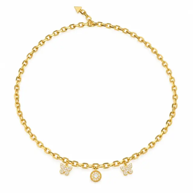 GUESS Borboleta 4G Charm Necklace Gold Tone – JUBN06129JWYGT