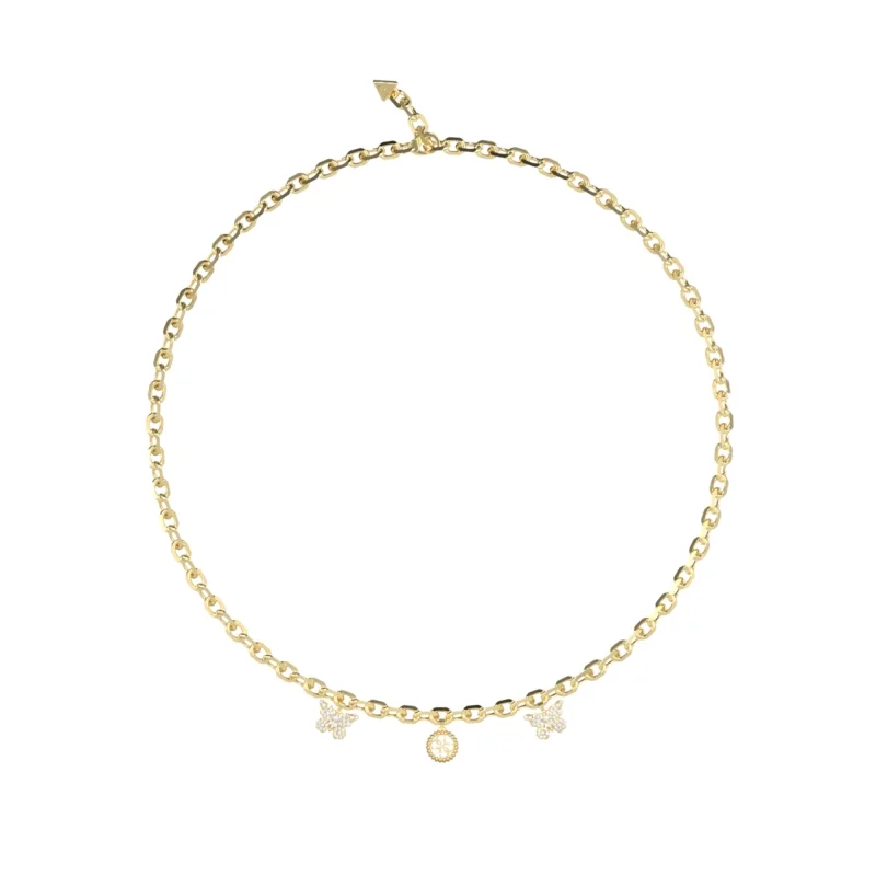 GUESS Borboleta 4G Charm Necklace Gold Tone – JUBN06129JWYGT
