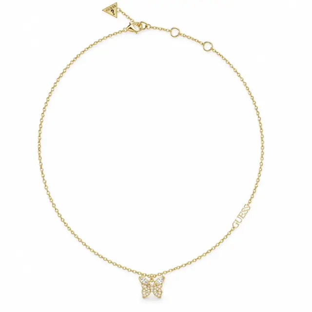 GUESS Butterfly Crystal Necklace Gold – JUBN04107JWYGT